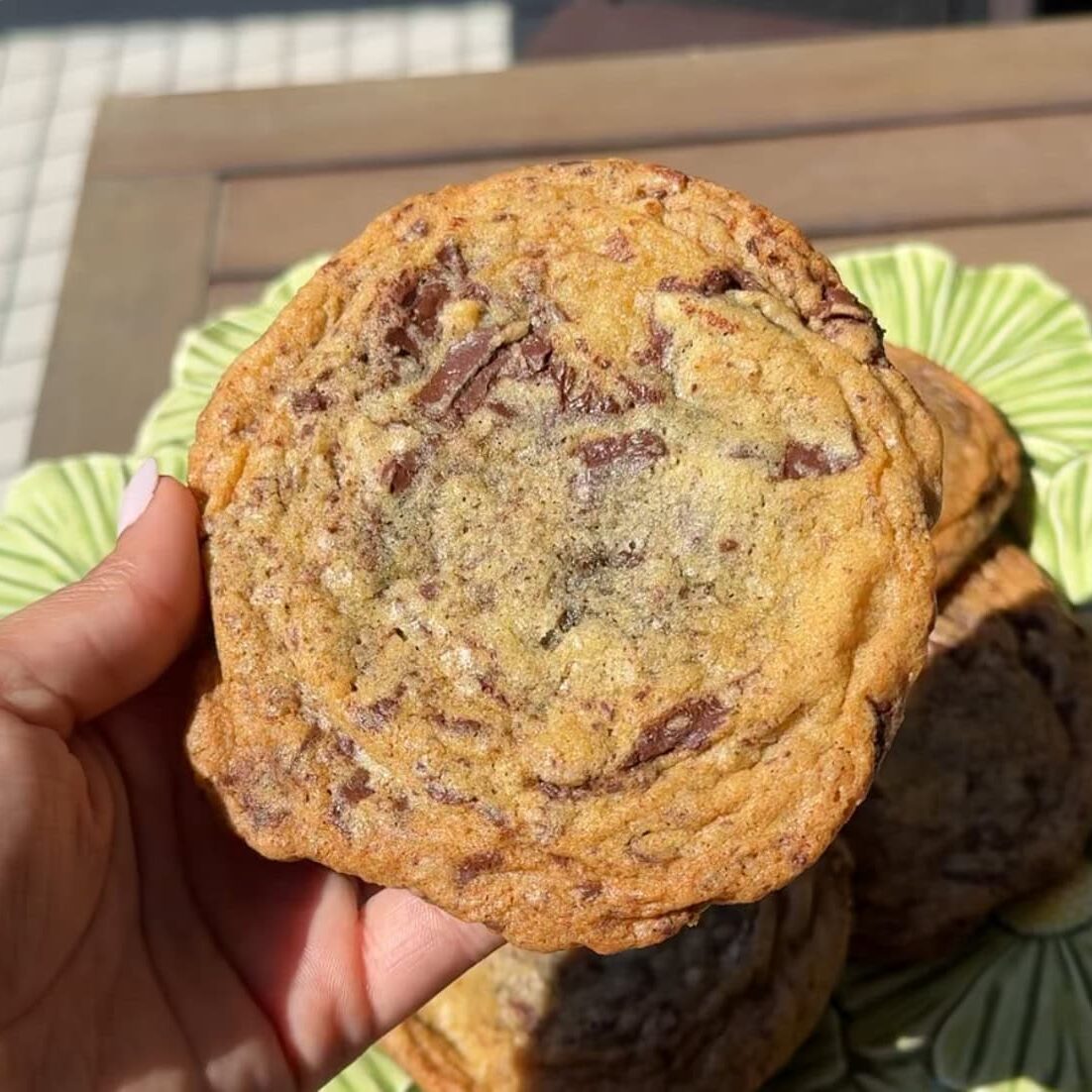 Bakery-style chocolate chip cookies with pockets of melted chocolate - Hungry Mockingbird